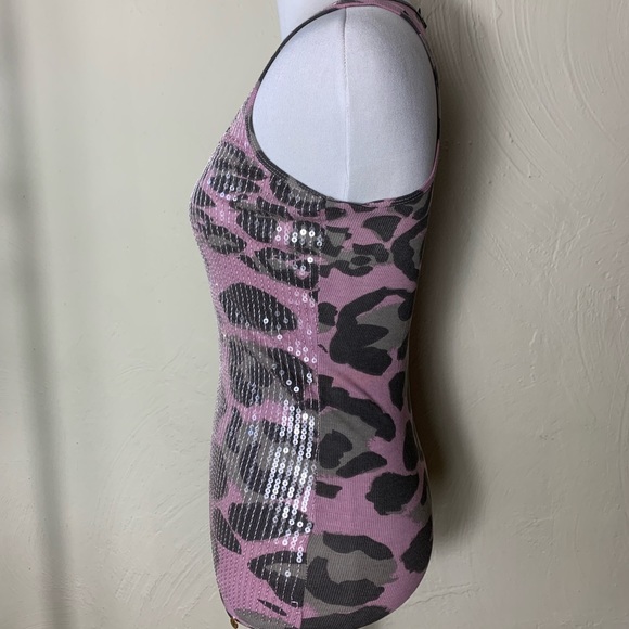A/X Armani Exchange Sequin Leopard Tank M! - Picture 4 of 6